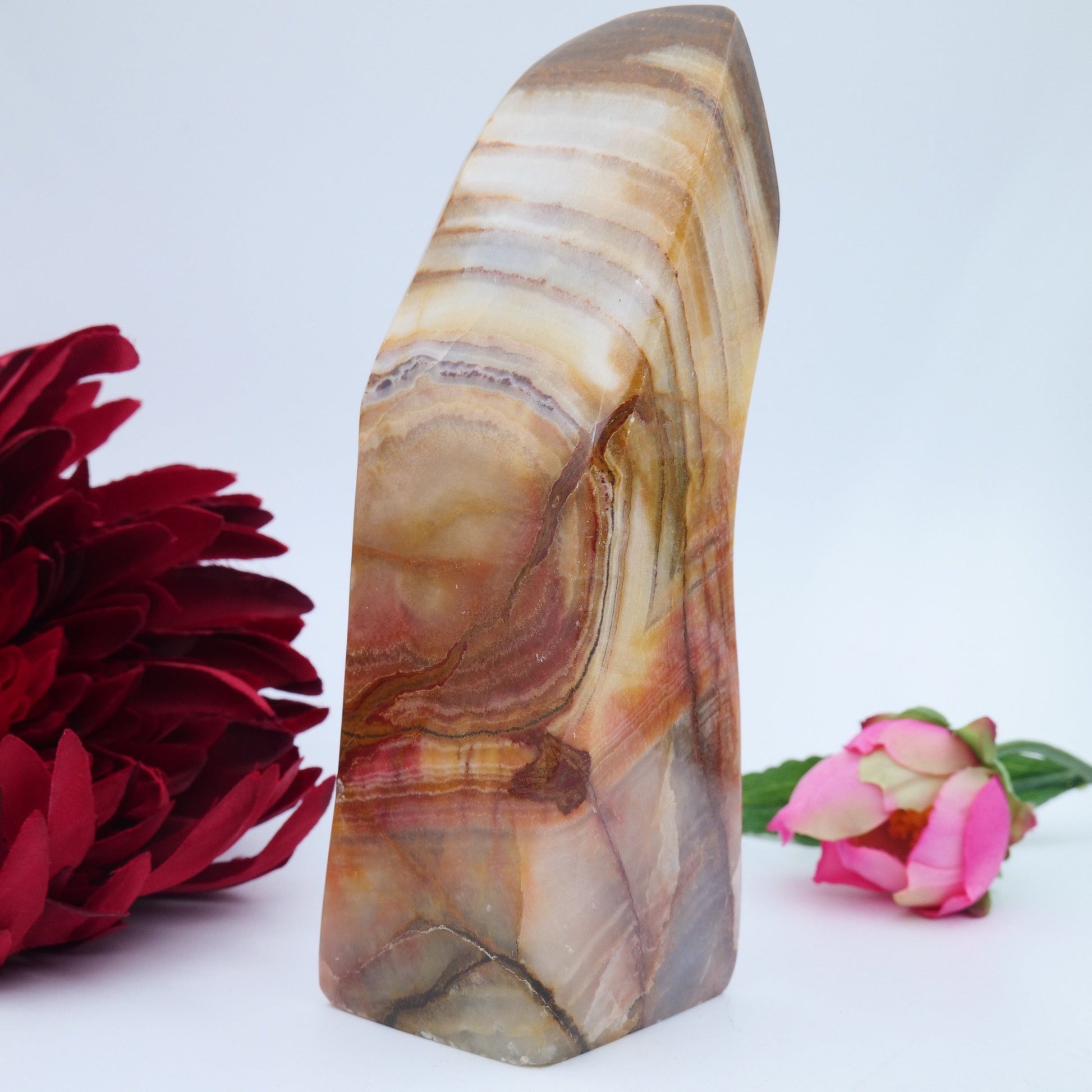 Peach Calcite Freeform — 705 g - Positive Faith Hope Love