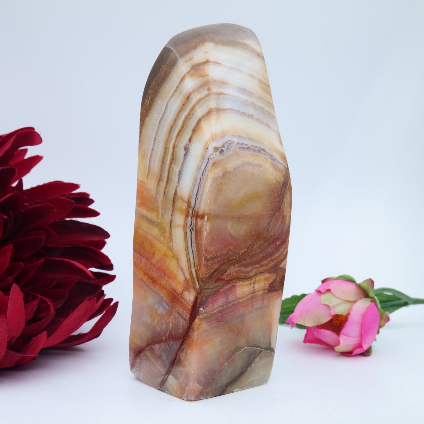 Peach Calcite Freeform — 705 g - Positive Faith Hope Love