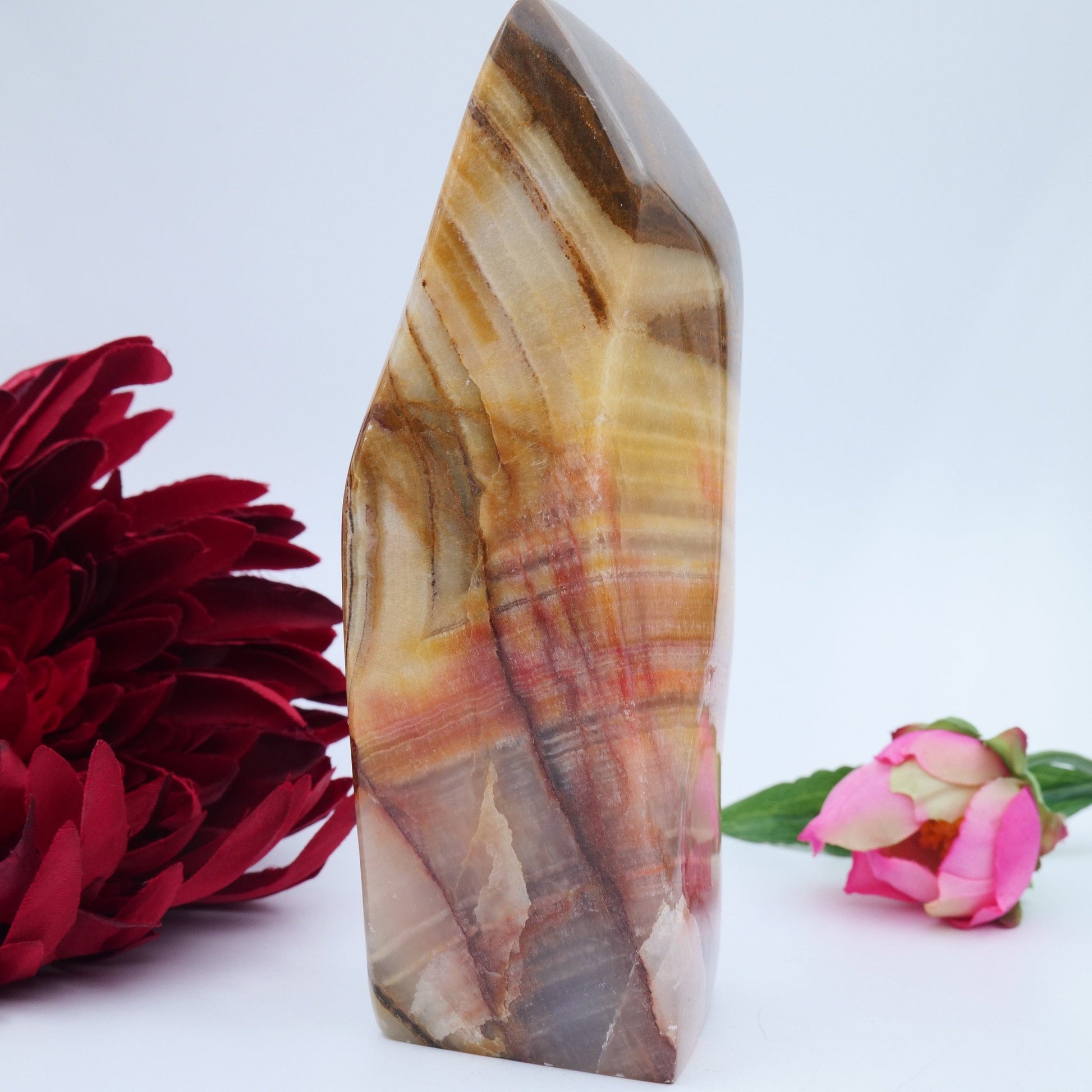 Peach Calcite Freeform — 705 g - Positive Faith Hope Love