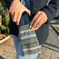 Polished Phone Holder Bag Stripes Multi And White Owl Decor featuring natural patterning and unique variations - Positive Faith Hope Love