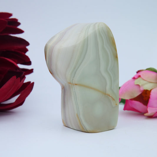 Pink Banded Agate — 212 g - Positive Faith Hope Love