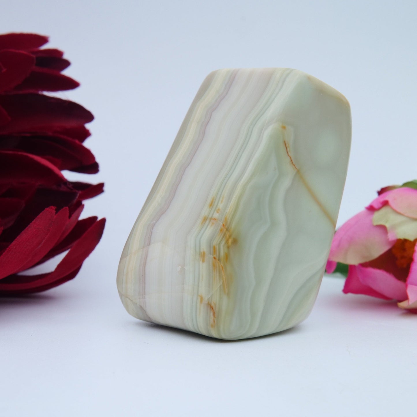 Pink Banded Agate — 212 g - Positive Faith Hope Love