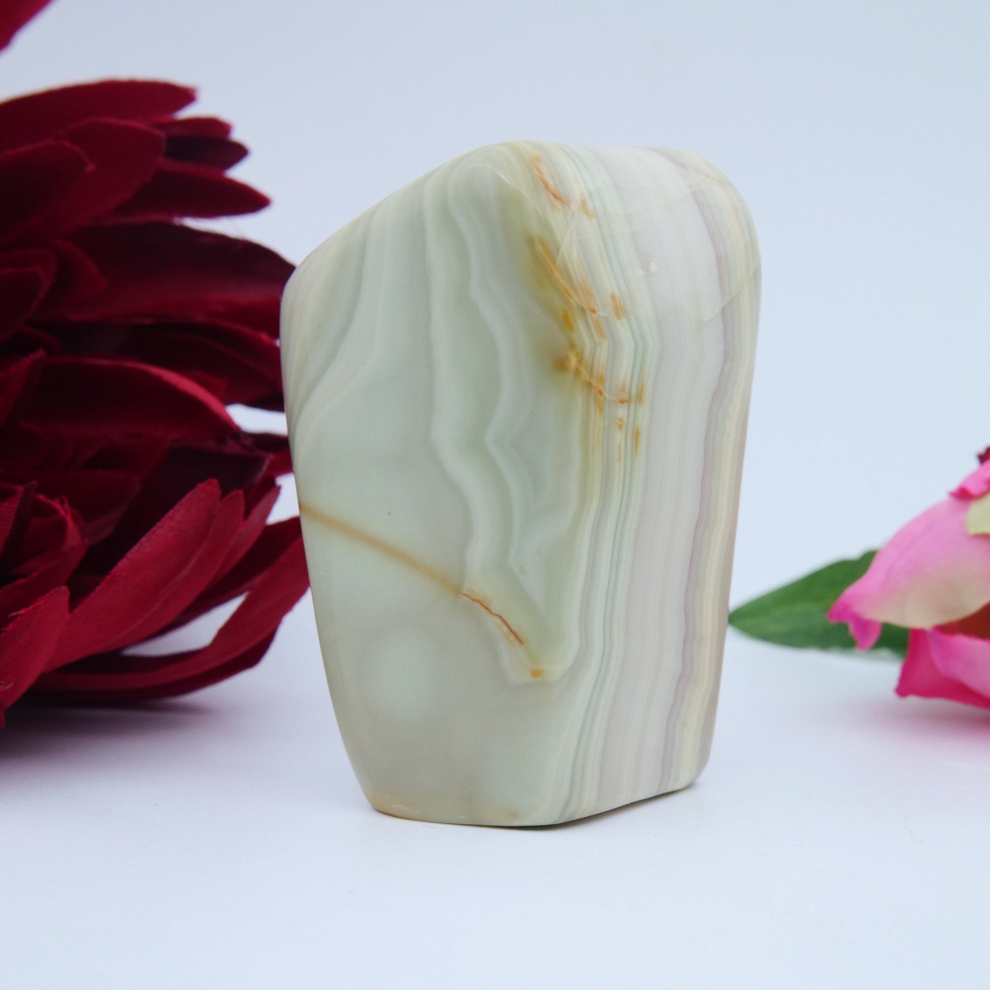 Pink Banded Agate — 212 g - Positive Faith Hope Love