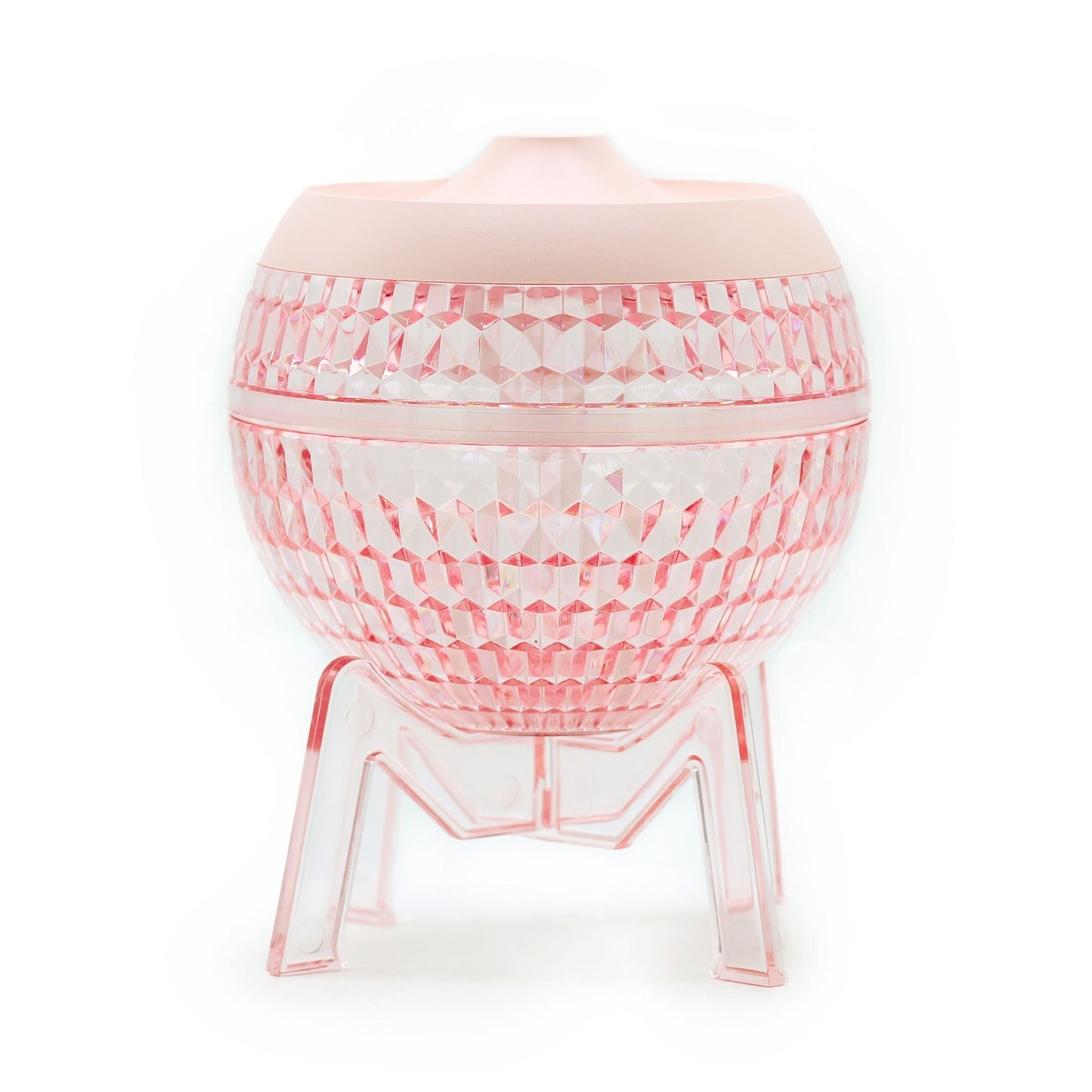 Polished Pink Humidifer Mondo Planet - USB - Colour Change (down light) featuring natural patterning and unique variations - Positive Faith Hope Love