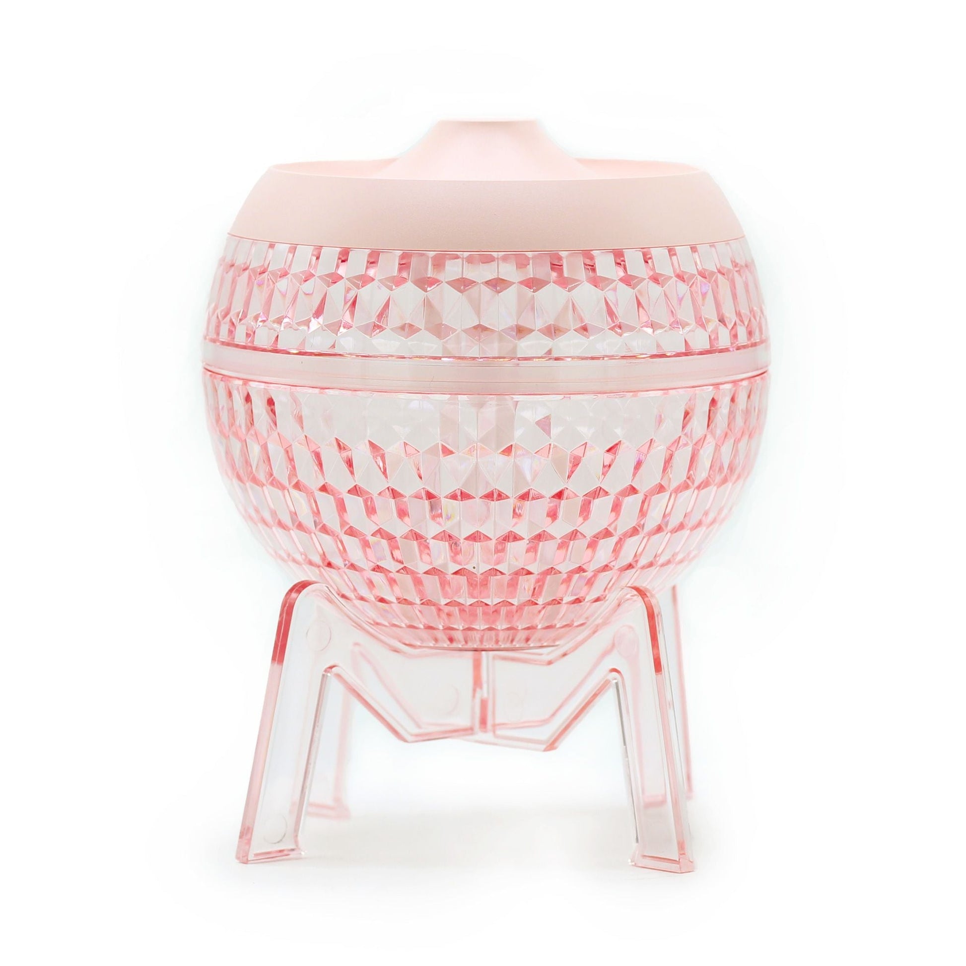 Polished Pink Humidifer Mondo Planet - USB - Colour Change (down light) featuring natural patterning and unique variations - Positive Faith Hope Love