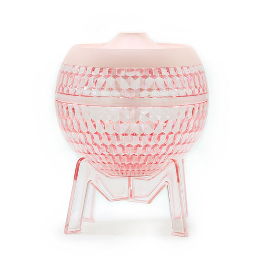 Polished Pink Humidifer Mondo Planet - USB - Colour Change (down light) featuring natural patterning and unique variations - Positive Faith Hope Love