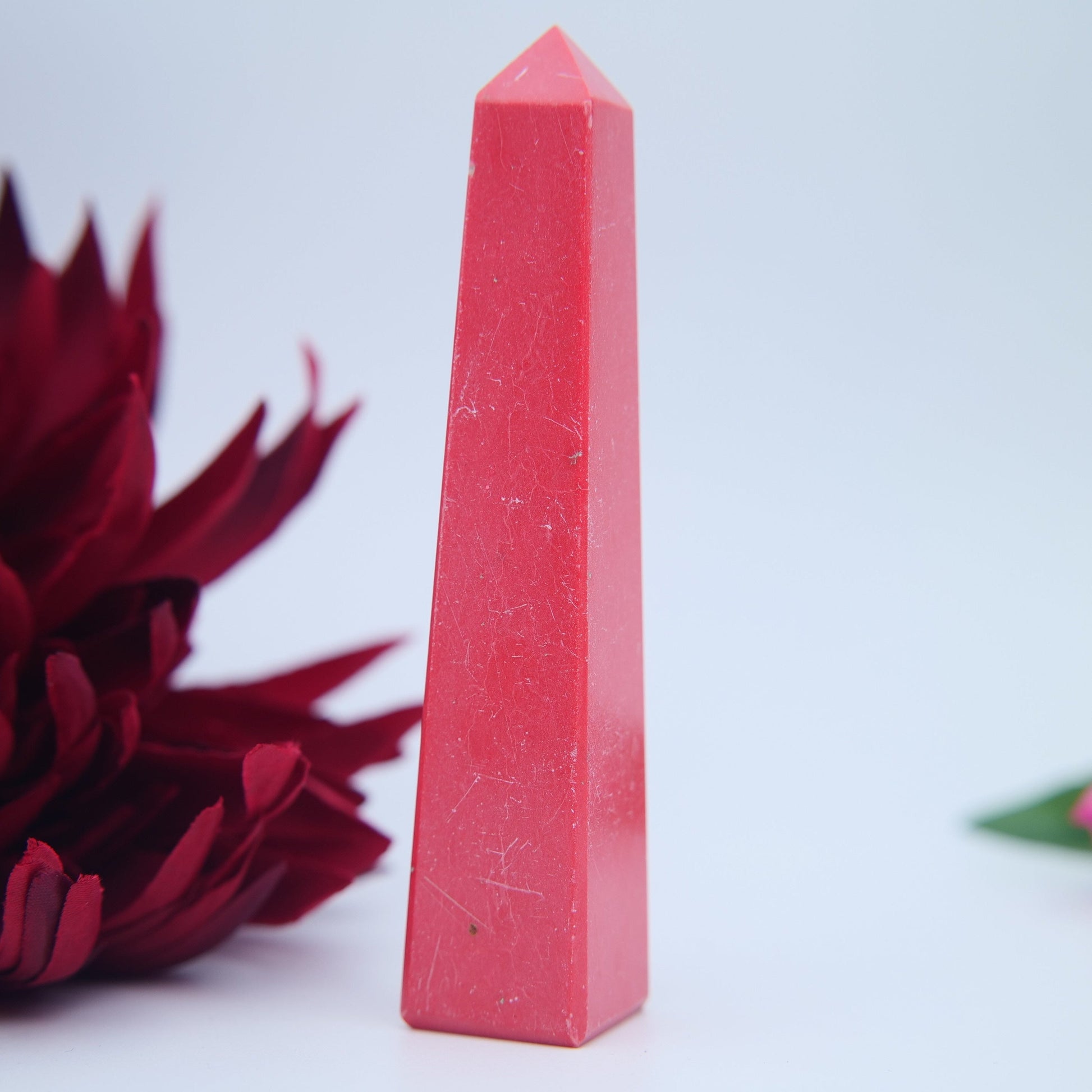 Pink Jasper Tower — 10cm - Positive Faith Hope Love