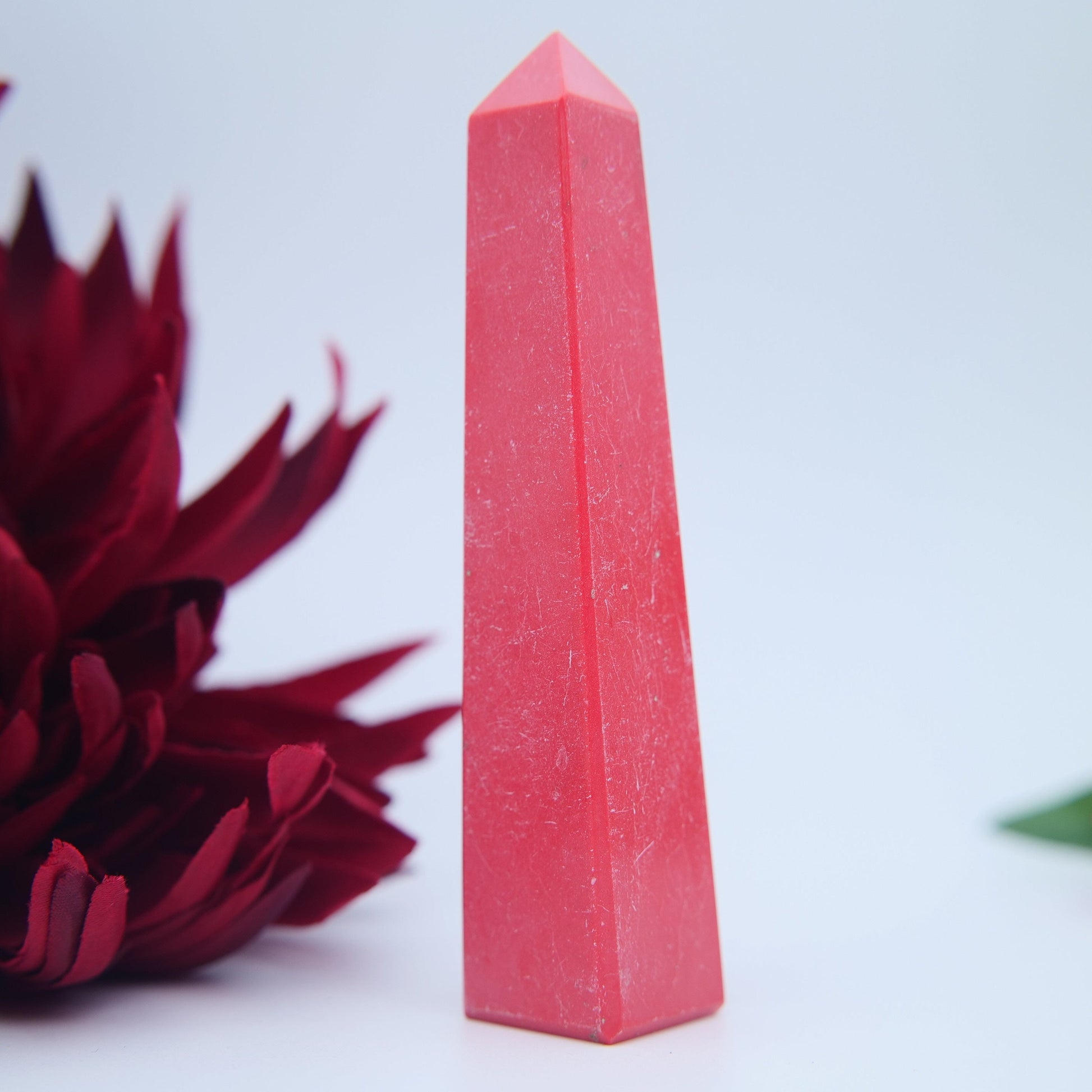 Pink Jasper Tower — 10cm - Positive Faith Hope Love