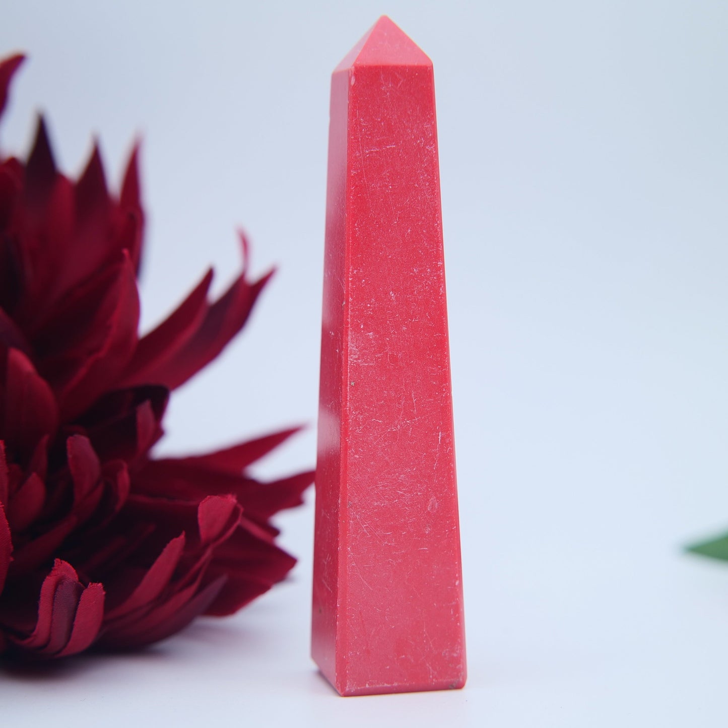 Pink Jasper Tower — 10cm - Positive Faith Hope Love