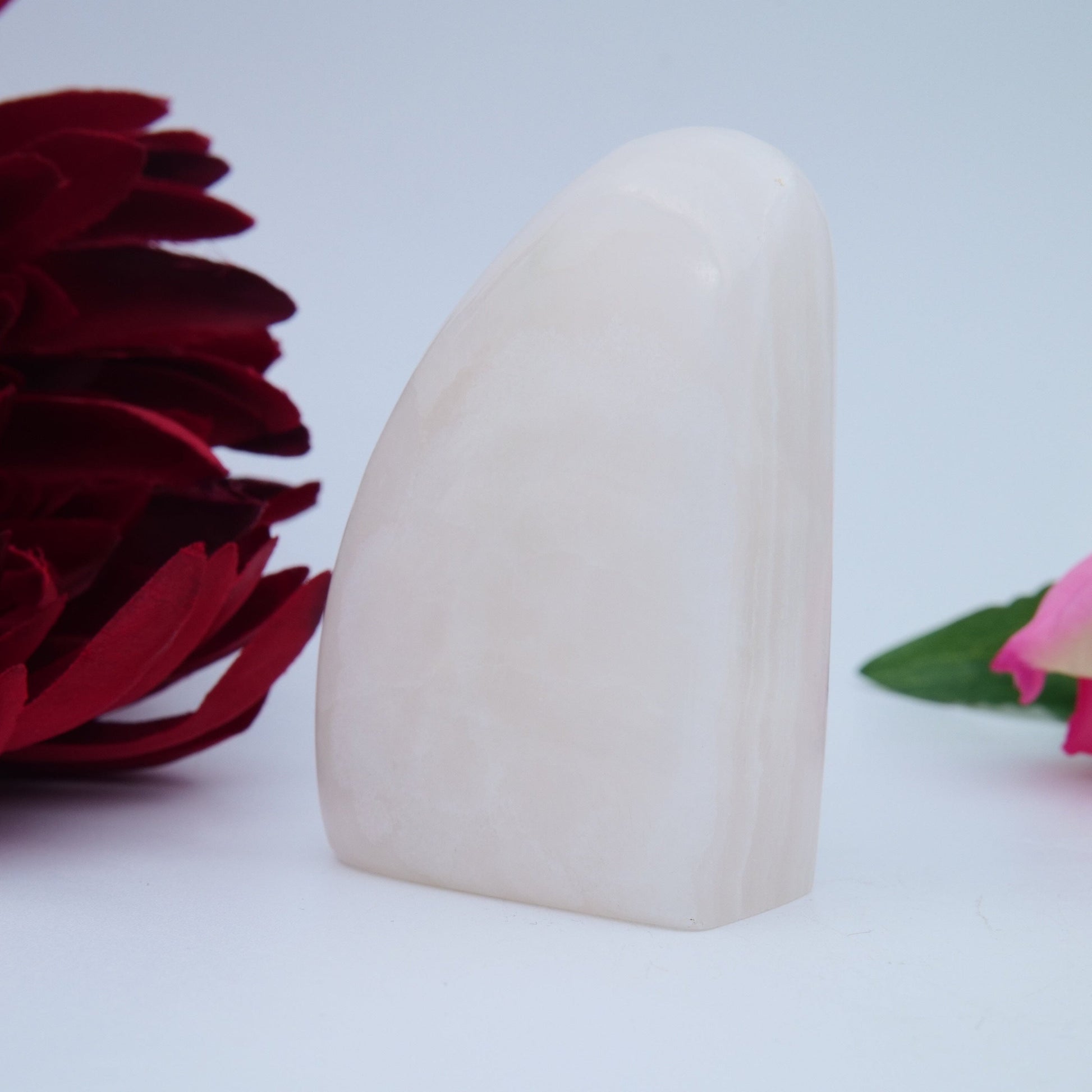 Pink Mangano Calcite Freeform — 184 g - Positive Faith Hope Love