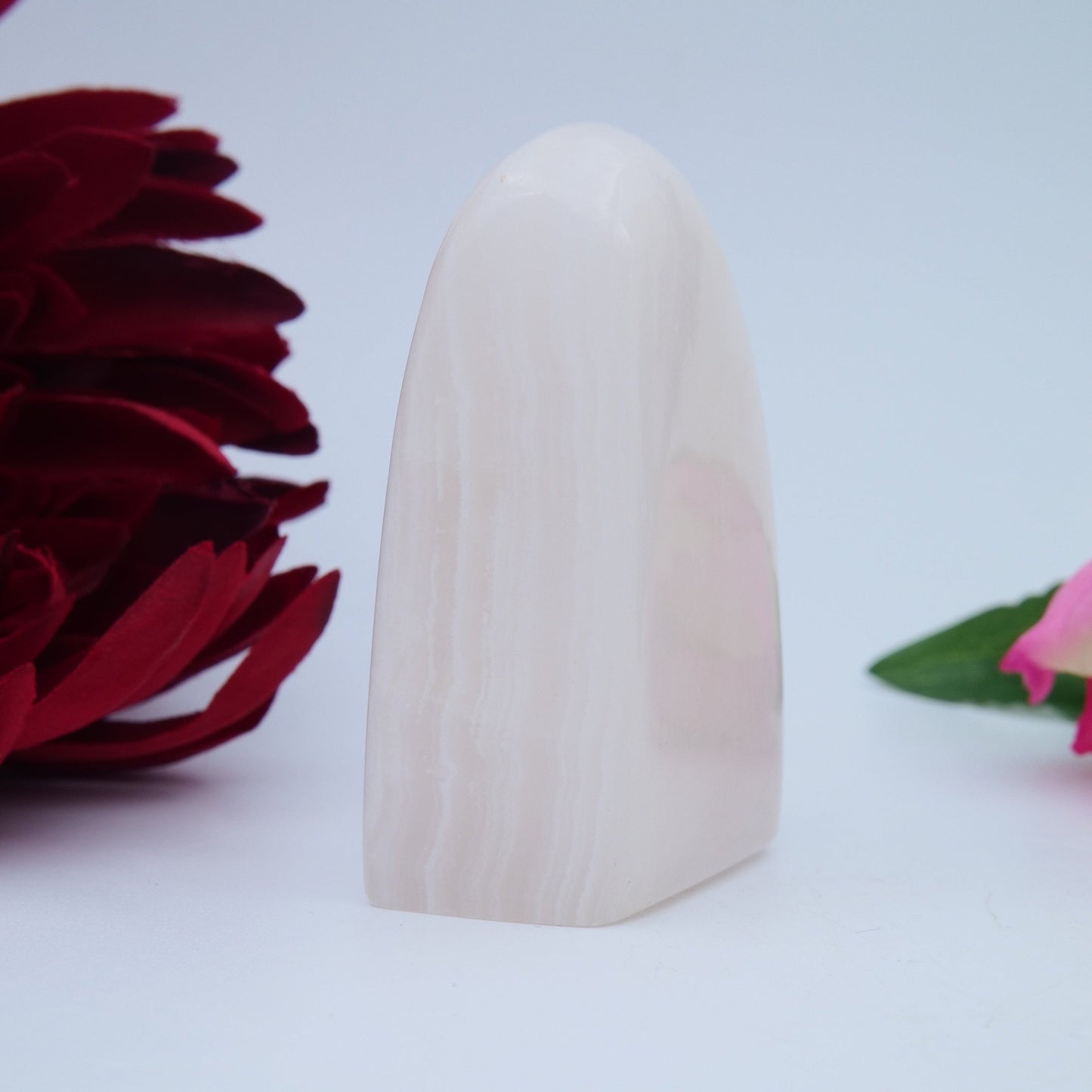 Pink Mangano Calcite Freeform — 184 g - Positive Faith Hope Love