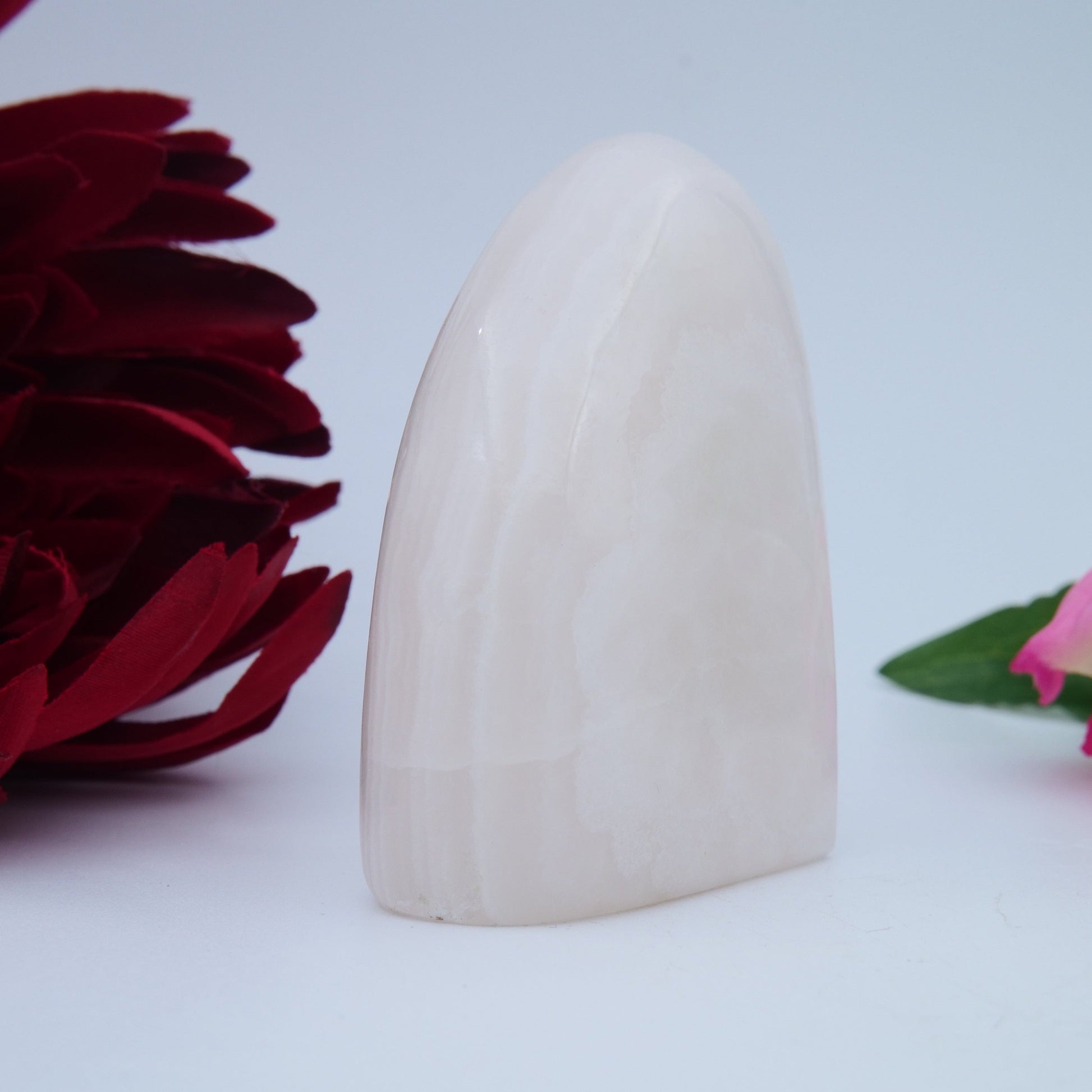 Pink Mangano Calcite Freeform — 184 g - Positive Faith Hope Love