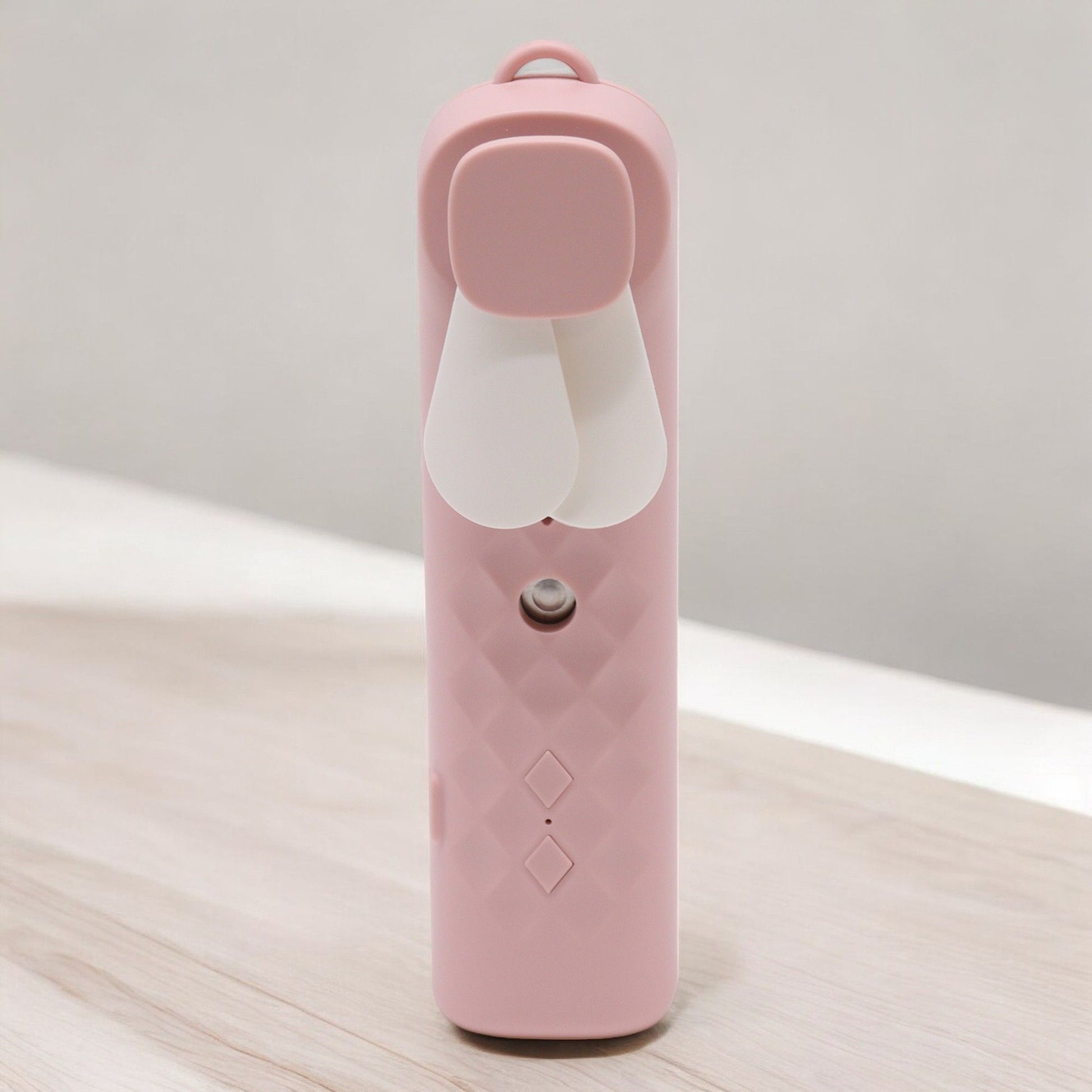 Polished Pink Nano Mist Face Fan Spray Usb Chargable featuring natural patterning and unique variations - Positive Faith Hope Love