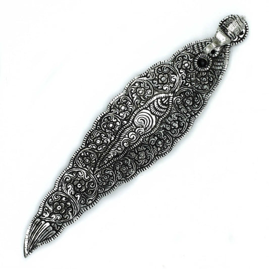 Polished Polished Aluminium Elephant Long Incense Holder 20cm featuring natural patterning and unique variations - Positive Faith Hope Love