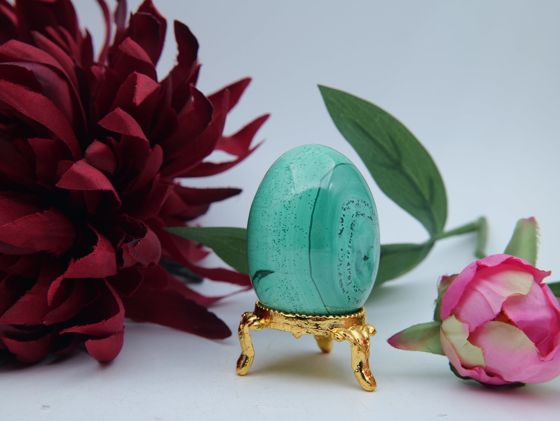 Polished Polished Banded Malachite Egg 135G featuring banded green patterning and silky polish - Positive Faith Hope Love