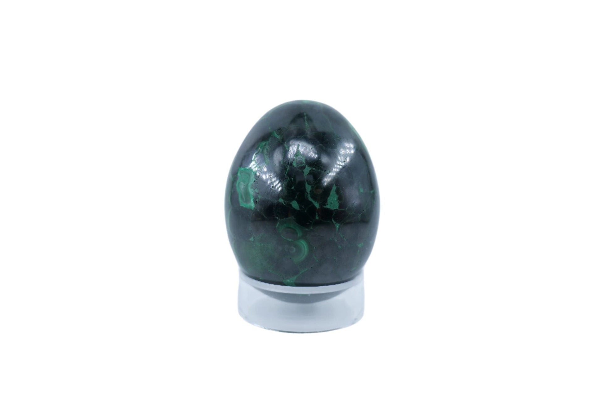 Polished Banded Malachite Egg - 425g - Positive Faith Hope Love