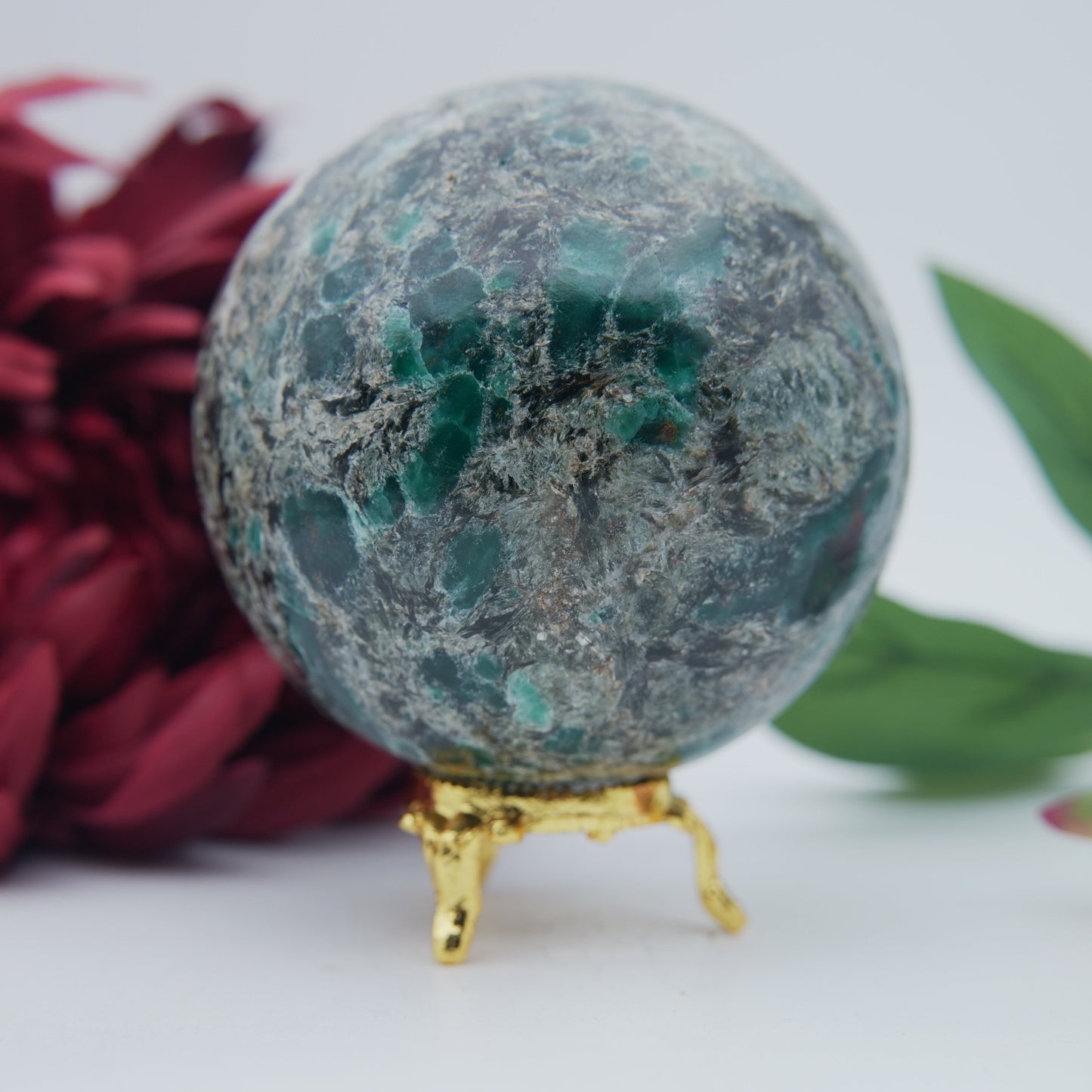 Polished Emerald in Matrix Sphere — 860g (85mm) - Positive Faith Hope Love