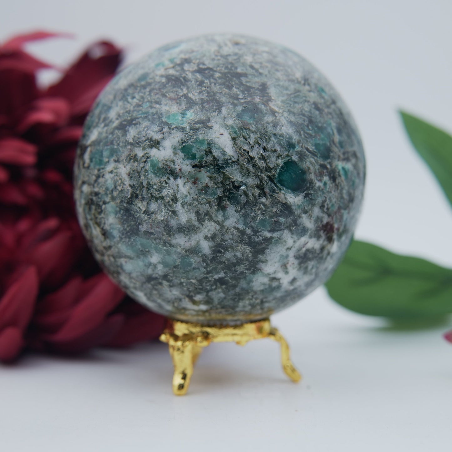 Polished Emerald in Matrix Sphere — 860g (85mm) - Positive Faith Hope Love