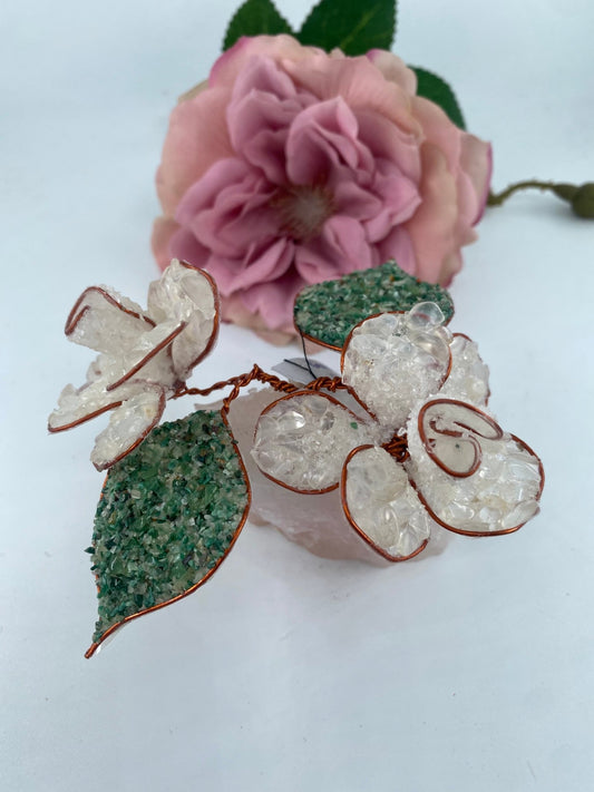 Polished Gemstone Art Double Rose *** - Positive Faith Hope Love
