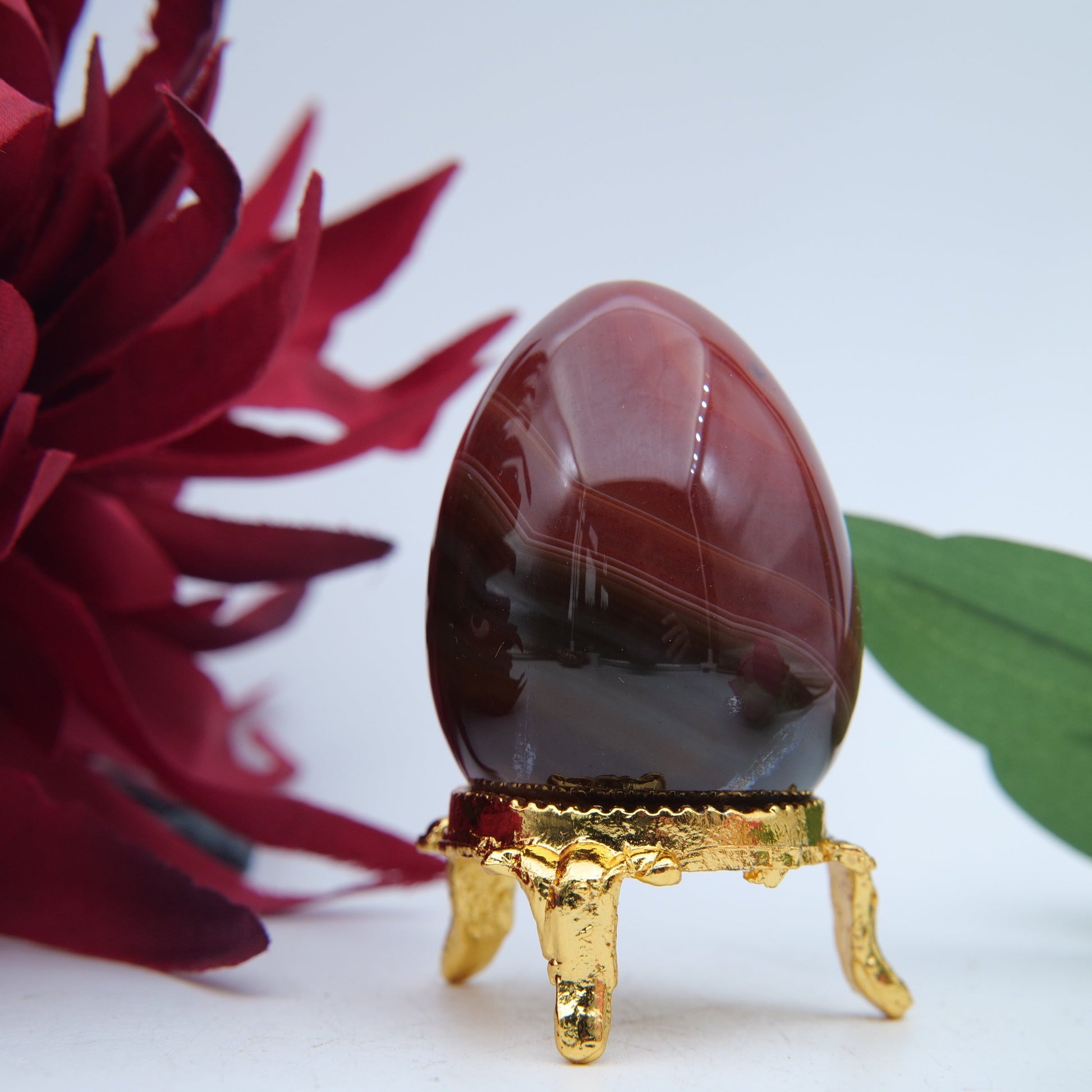 Polished Polychrome Jasper Crystal Egg 80g featuring earthy patterns and matte-gloss finish - Positive Faith Hope Love