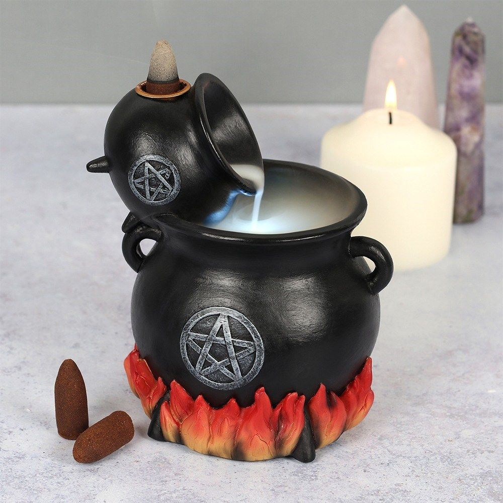 Polished Pouring Cauldrons Backflow Burner 1 featuring natural patterning and unique variations - Positive Faith Hope Love