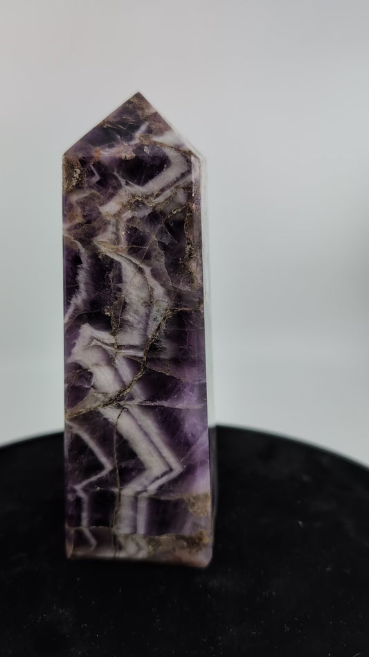 Natural Chevron Amethyst Tower 575g