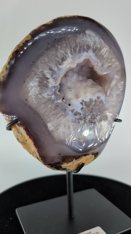 Agate Geode (Brazil) — 1238g, On Stand
