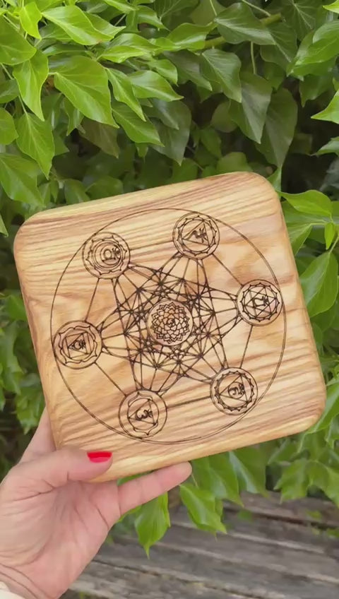 Metatron Chakra Manifestation Crystal Grid – Ash Rounded - Sacred Geometry