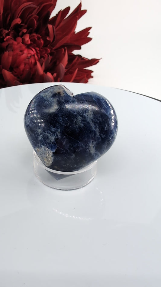 Sodalite Heart Palm Stone 50mm