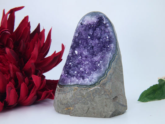 Uruguayan Polished Amethyst Geode – A Grade, 690 g