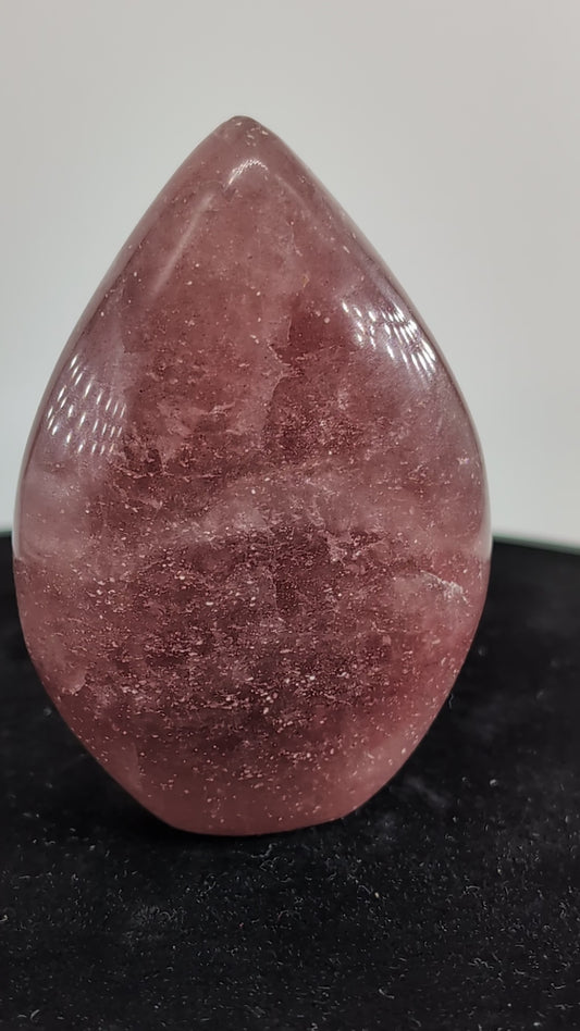 Strawberry Quartz Crystal Flame 80mm