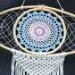 Polished Protection Dream Catcher Lrg Macrame Evil Eye White Bluegrey featuring natural patterning and unique variations - Positive Faith Hope Love