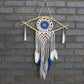 Polished Protection Dream Catcher Med Macrame Evil Eye White Bluegrey featuring natural patterning and unique variations - Positive Faith Hope Love