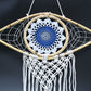 Polished Protection Dream Catcher - Med Macrame Evil Eye White/ Blue/Grey featuring natural patterning and unique variations - Positive Faith Hope Love