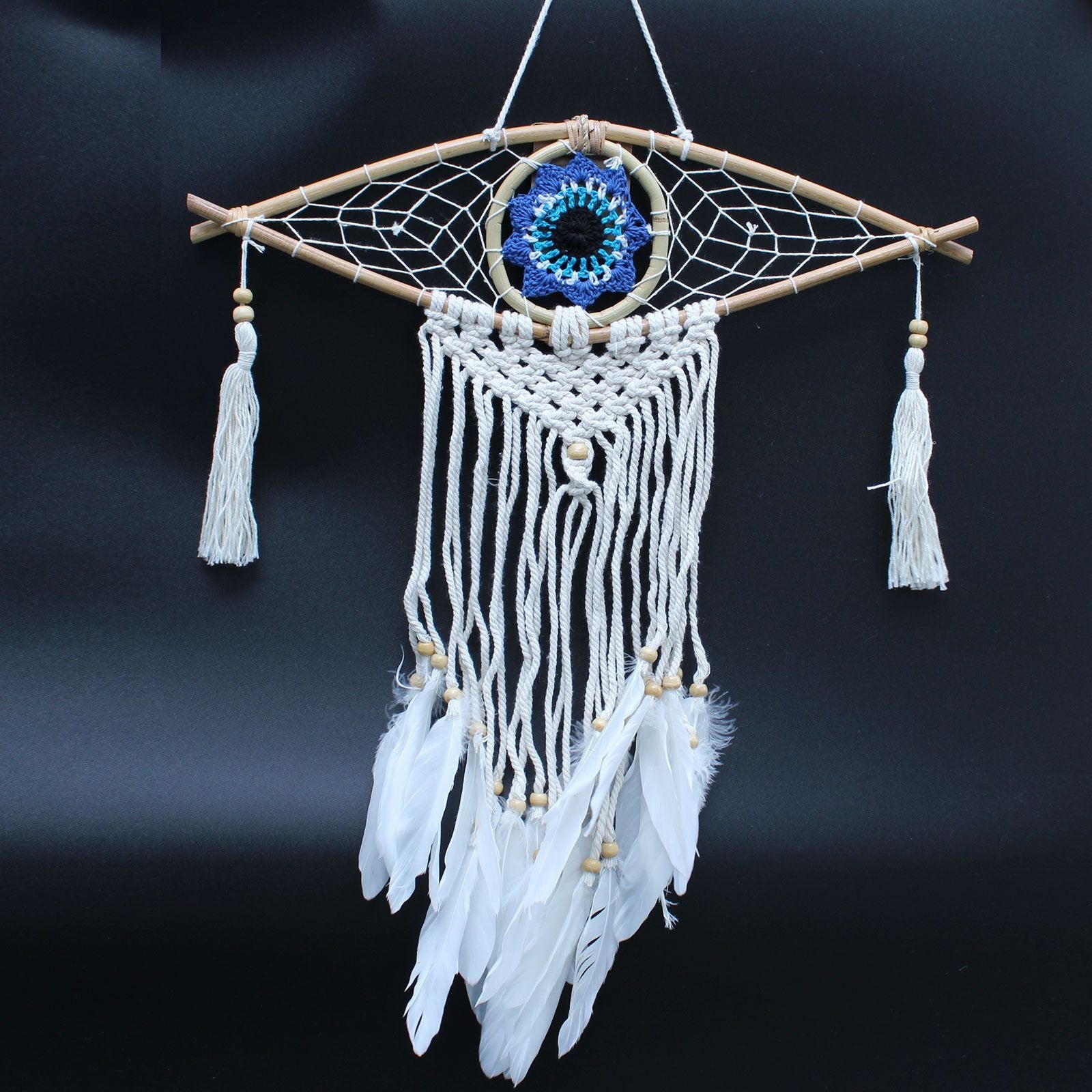 Polished Protection Dream Catcher Sm Macrame Evil Eye featuring natural patterning and unique variations - Positive Faith Hope Love