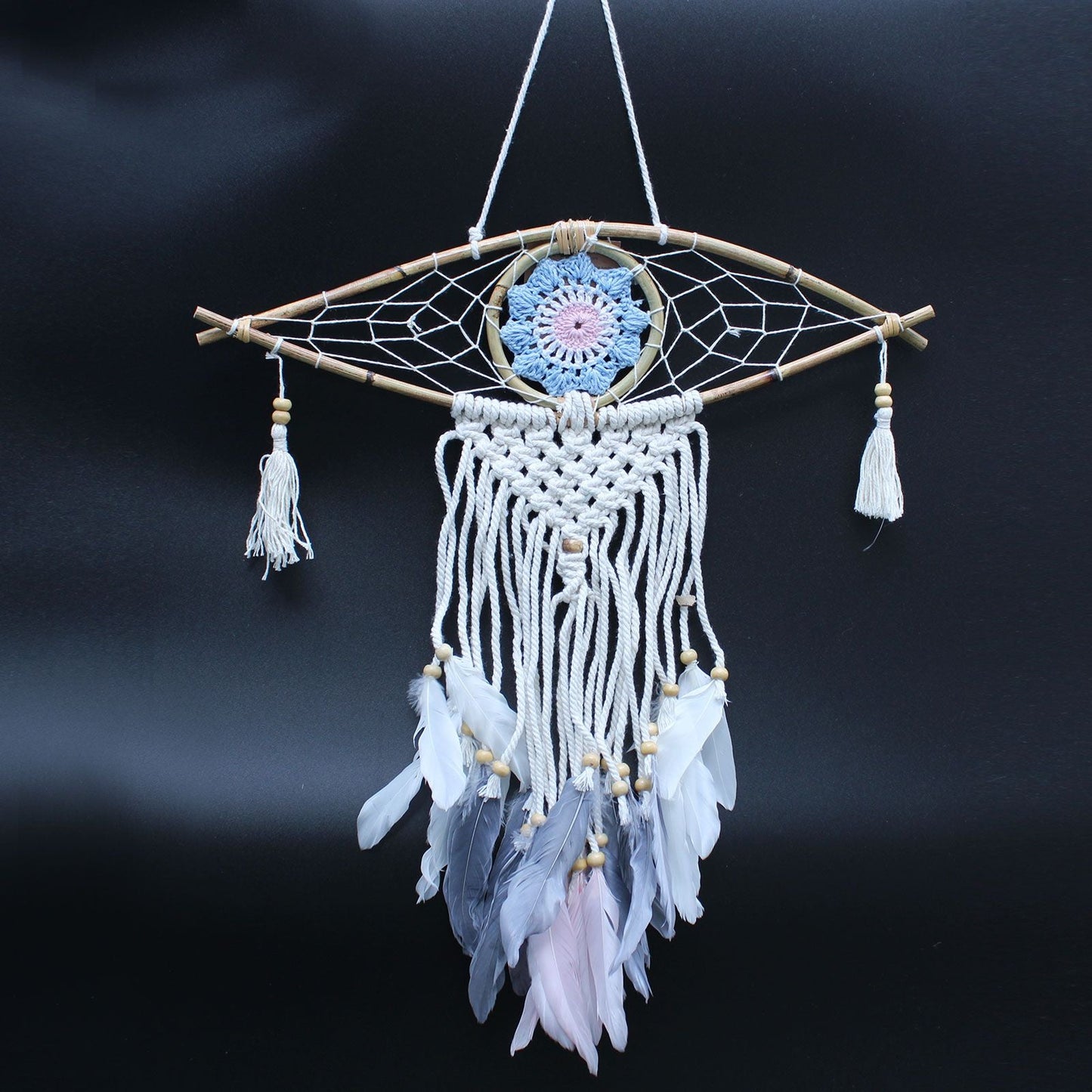 Polished Protection Dream Catcher Sm Macrame Evil Eye featuring natural patterning and unique variations - Positive Faith Hope Love