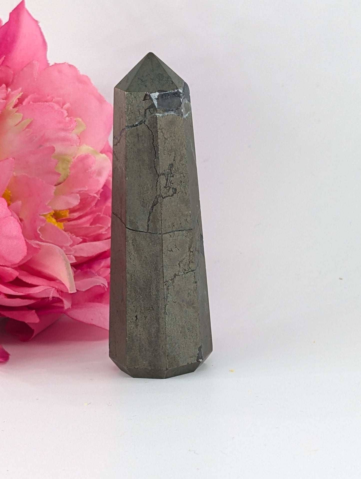 Pyrite Tower 113g 76mm - Positive Faith Hope Love