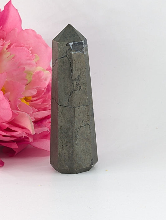 Pyrite Tower 113g 76mm - Positive Faith Hope Love