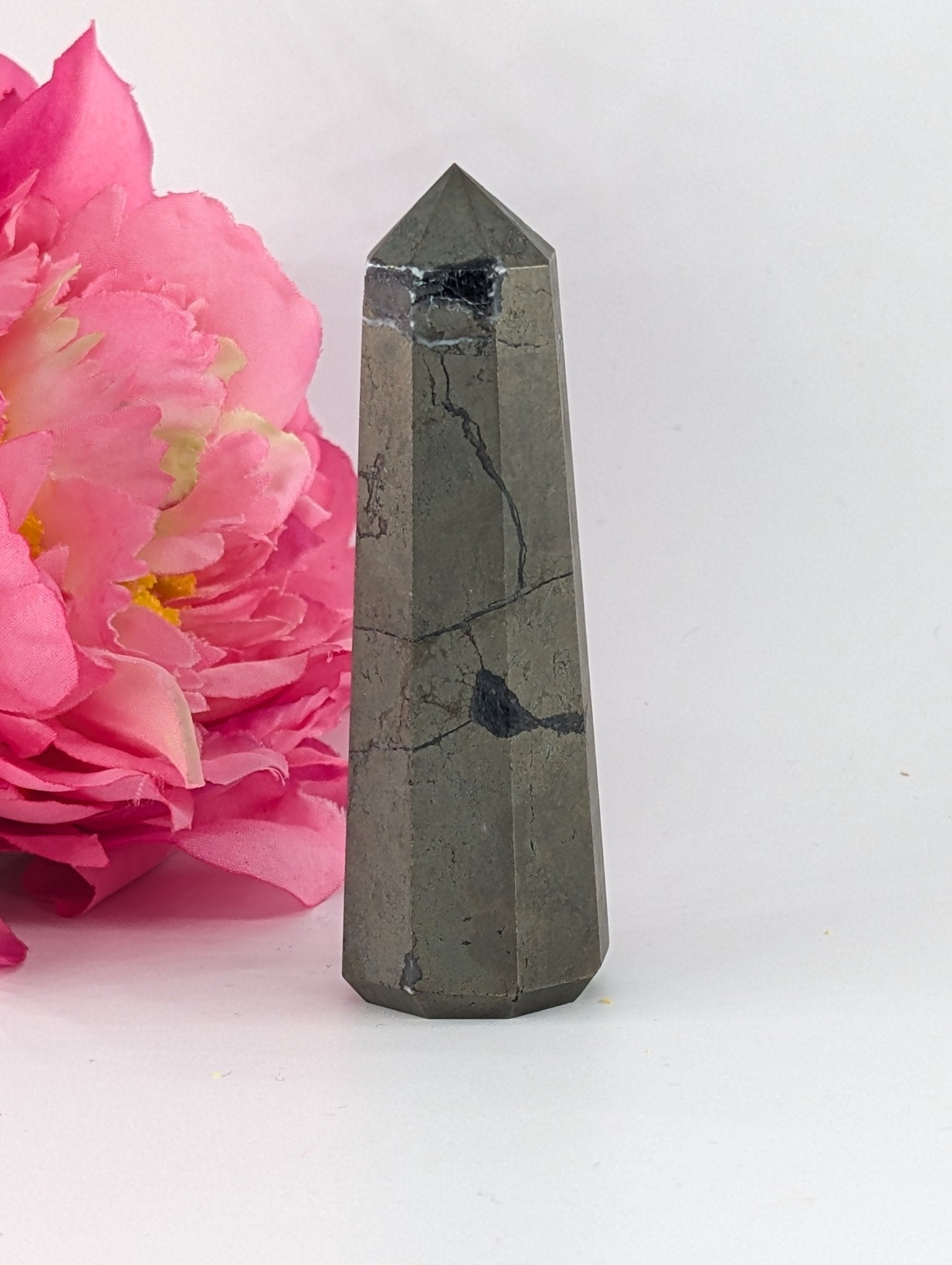 Pyrite Tower 113g 76mm - Positive Faith Hope Love