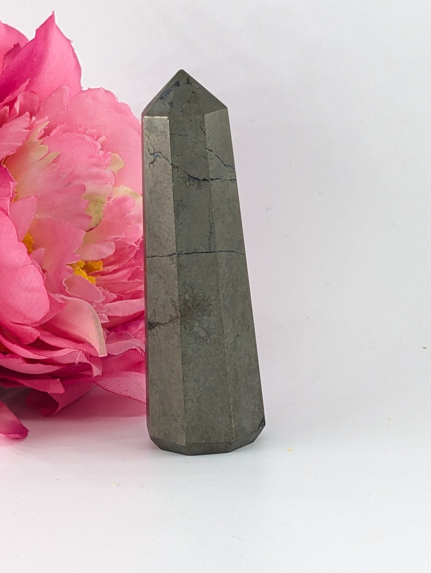 Pyrite Tower 113g 76mm - Positive Faith Hope Love