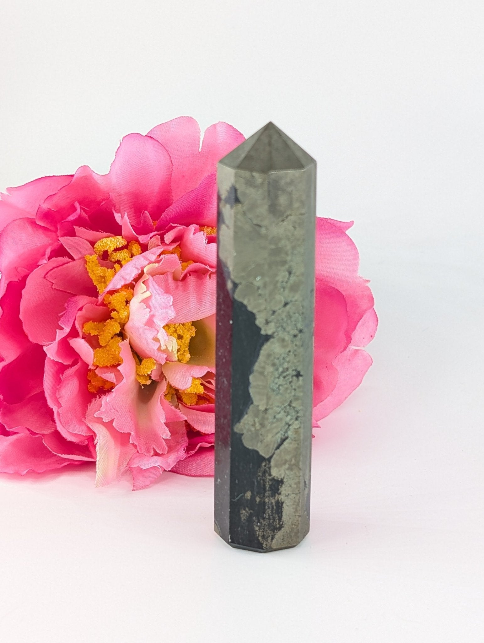 Pyrite Tower 131g - Positive Faith Hope Love