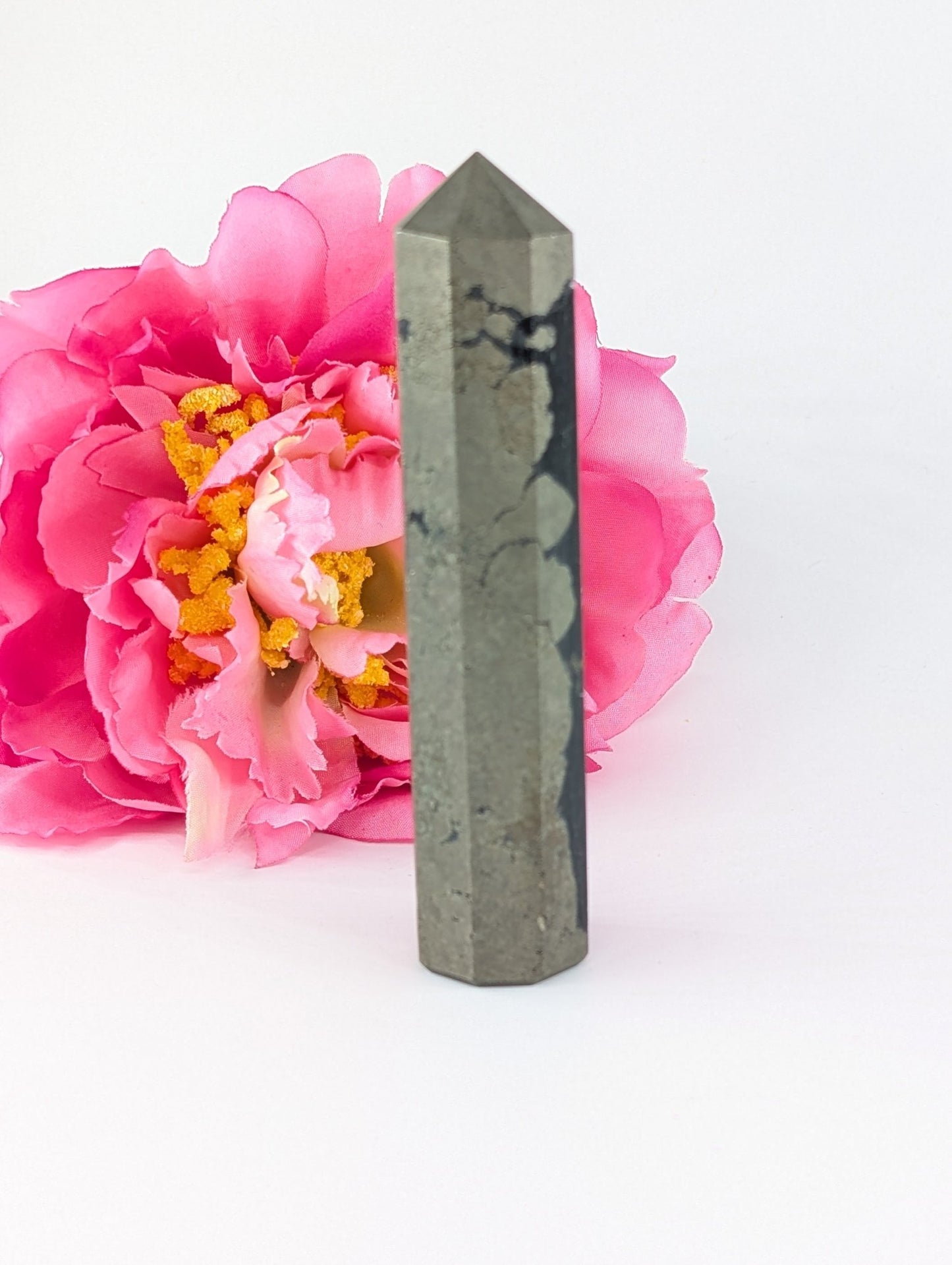 Pyrite Tower 131g - Positive Faith Hope Love