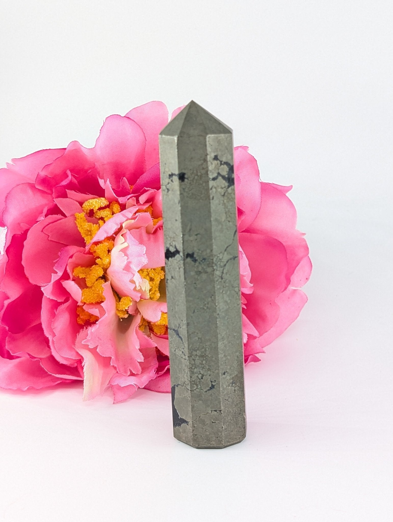 Pyrite Tower 131g - Positive Faith Hope Love