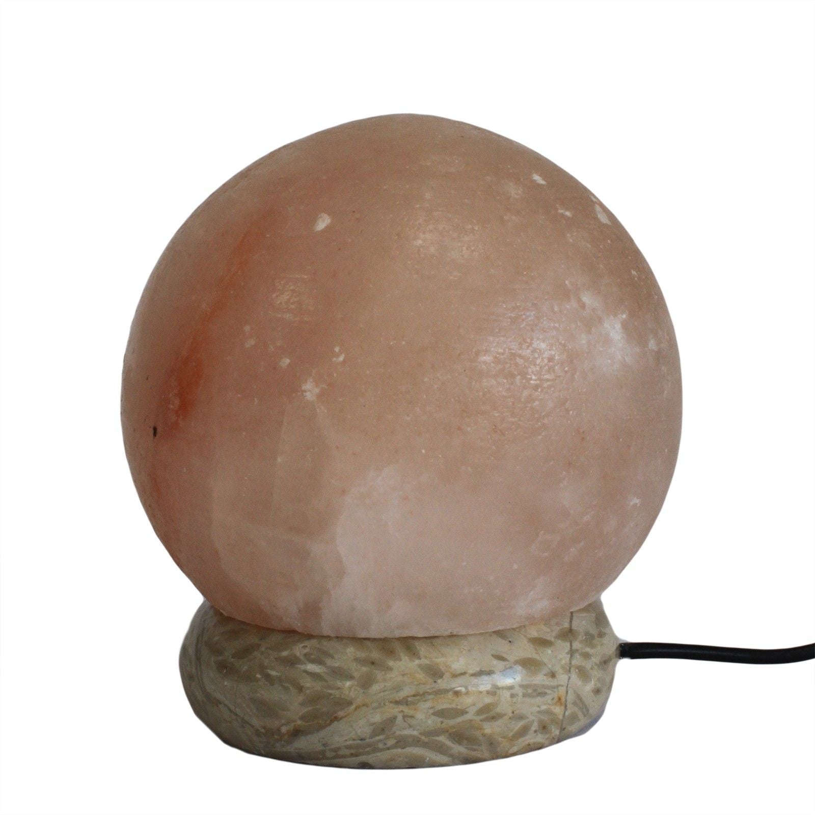 Polished Quality USB Ball Salt Lamp - 8 cm (multi) featuring natural patterning and unique variations - Positive Faith Hope Love