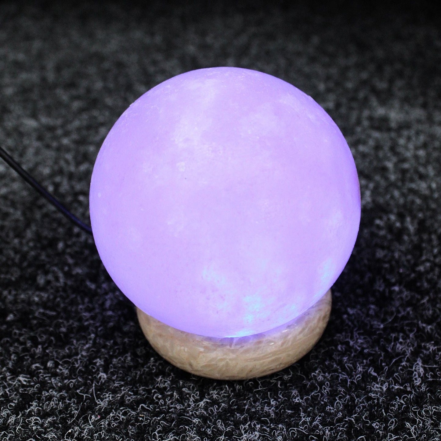 Polished Quality Usb Ball Salt Lamp 8 Cm Multi featuring natural patterning and unique variations - Positive Faith Hope Love