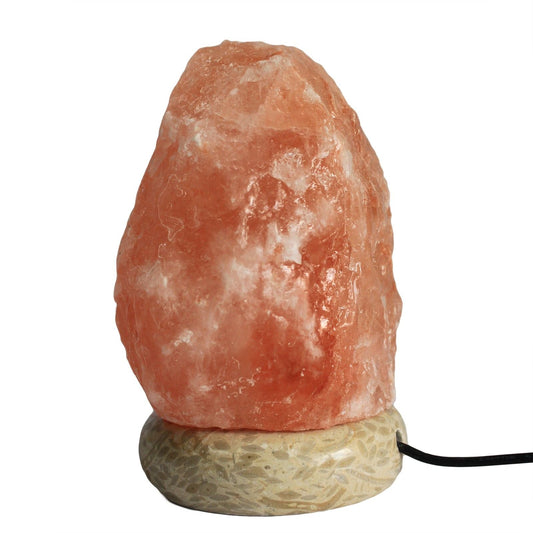 Polished Quality USB Natural Salt Lamp - 11.5 cm Random Colours featuring natural patterning and unique variations - Positive Faith Hope Love
