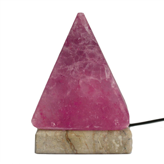 Polished Quality Usb Pyramid Salt Lamp 9 Cm Multi featuring natural patterning and unique variations - Positive Faith Hope Love