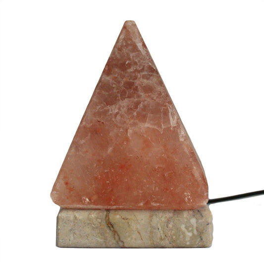 Polished Quality USB Pyramid Salt Lamp - 9 cm (multi) featuring natural patterning and unique variations - Positive Faith Hope Love