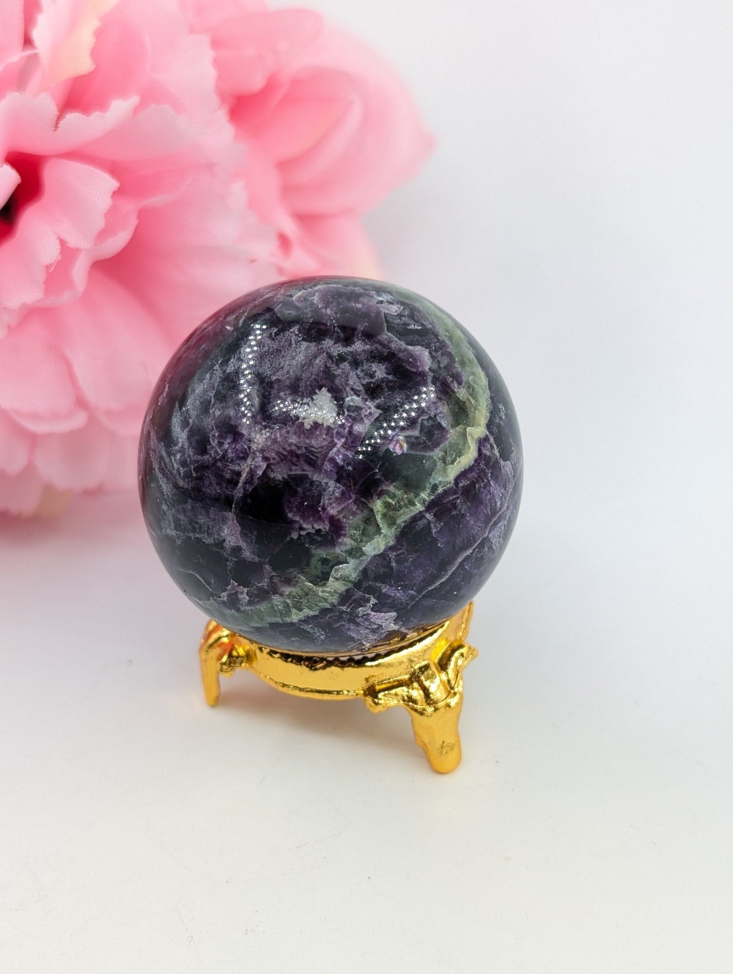 Rainbow Fluorite Sphere - 177g, 48mm - Positive Faith Hope Love