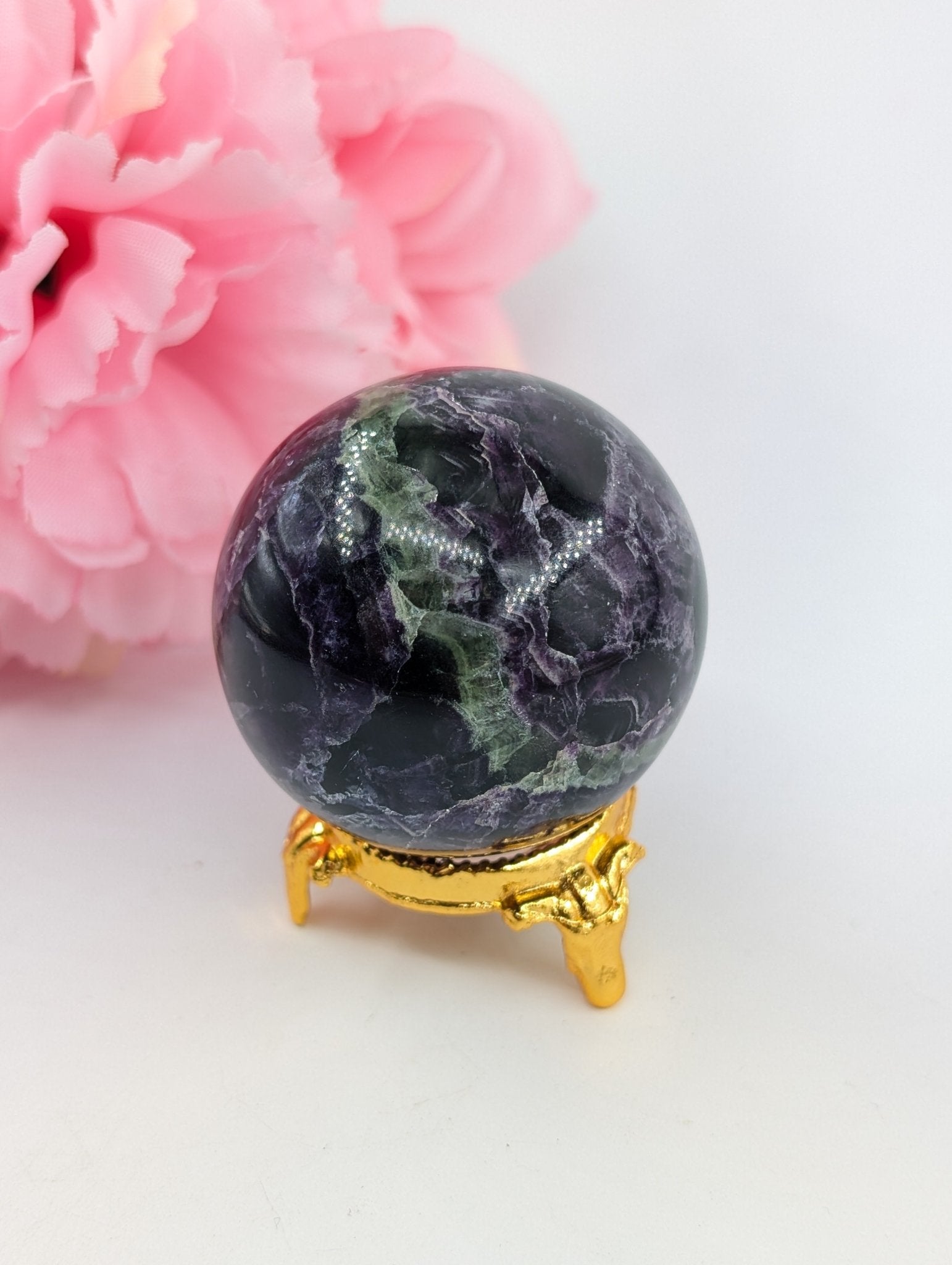 Rainbow Fluorite Sphere - 177g, 48mm - Positive Faith Hope Love